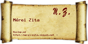 Mérei Zita névjegykártya